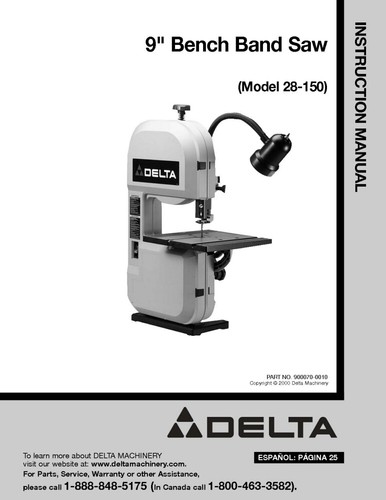 Delta 150 bench band saw - 9",